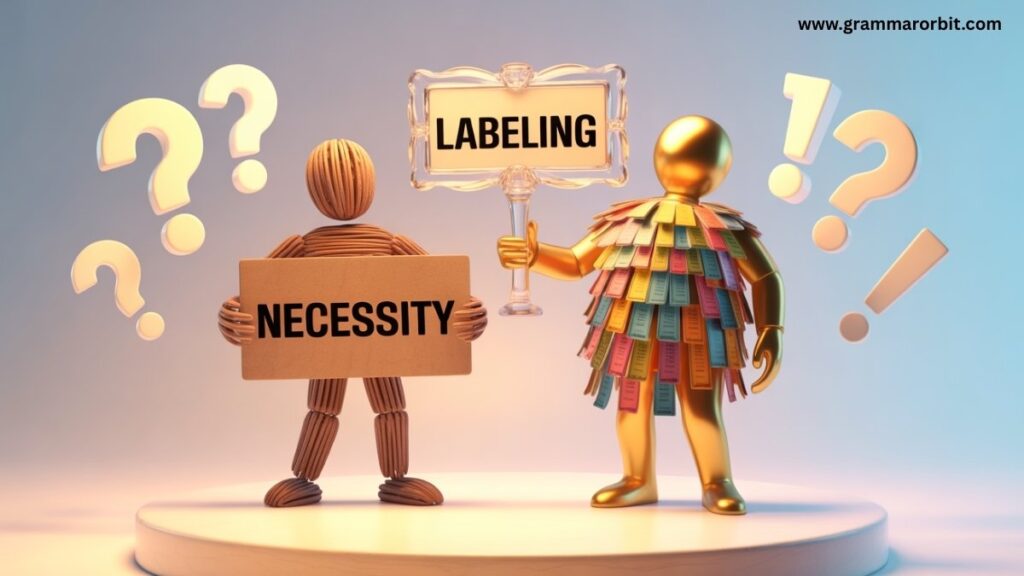 Necessity vs Labeling: Two Different Ideas