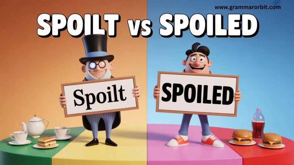 Using spoilt vs spoiled in formal writing without context