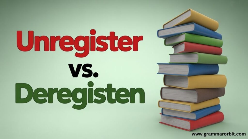 Linguistic Structure Behind Unregister vs Deregister