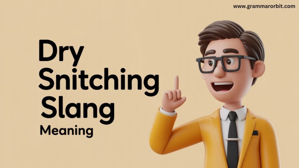 Dry Snitching Slang Meaning What Does It Really Mean?