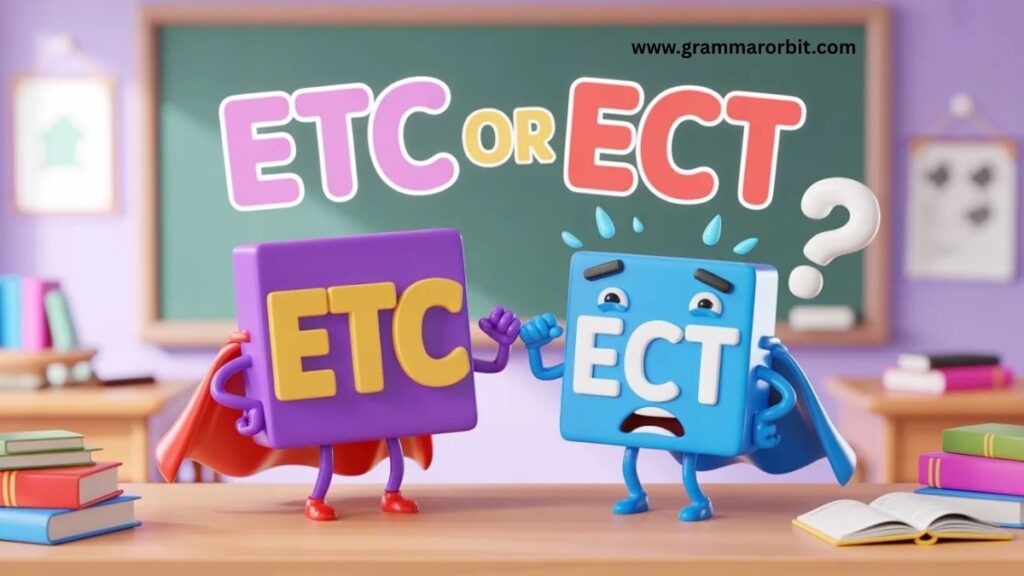 Etc or Ect The Correct Spelling with Examples
