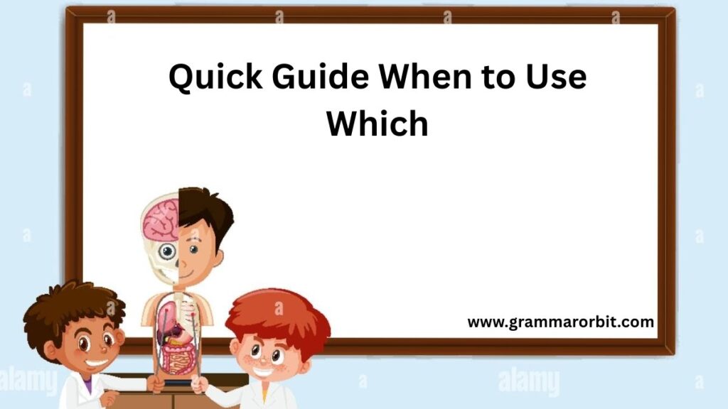 Quick Guide When to Use Which
